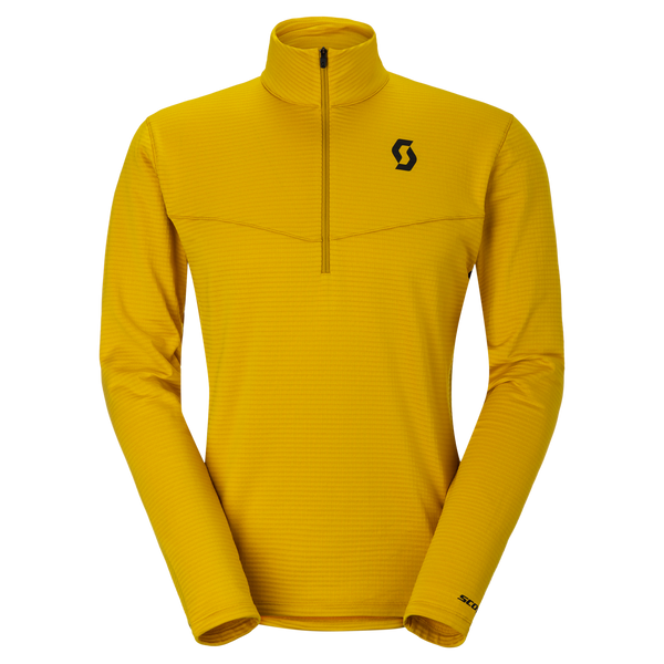 Pull mi-couche SCOTT Defined Light pour homme - Sundial Yellow (face avant) chez PeakStyle