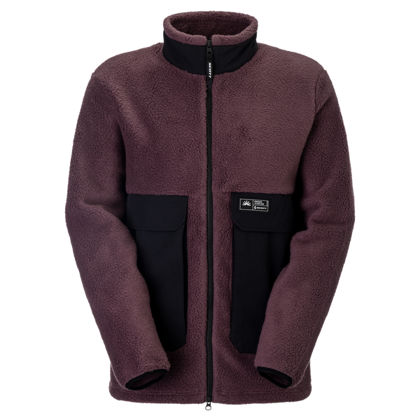 SCOTT Escape Heritage Pile Fleecejacke Herren – Cocoa Red - Black Vorderansicht