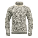 Devold SVALBARD WOOL HIGH NECK - Off White - Anthracite XS Pullover - PeakStyle