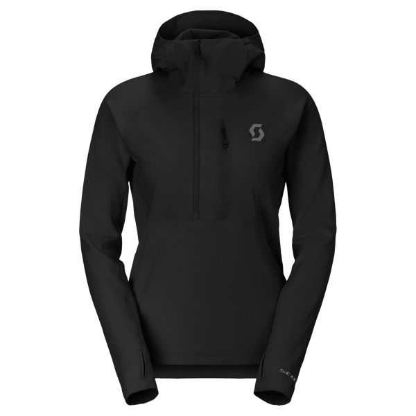 Sudadera con capucha SCOTT Defined Mid para mujer – Negra. Vista frontal