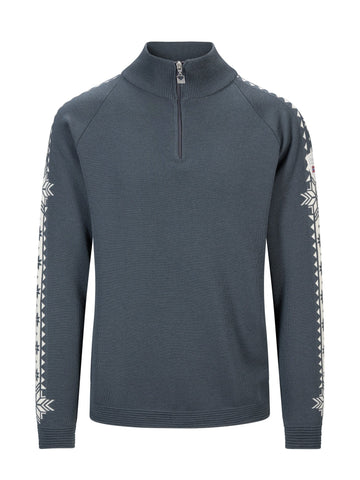 Dale Of Norway GEILO Merino-Pullover Herren – Steel - Offwhite – Packshot
