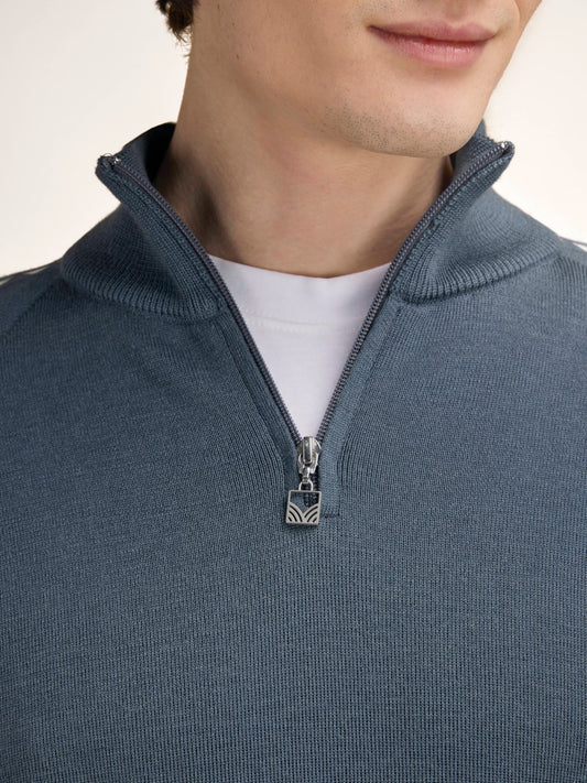 Dale Of Norway GEILO Merino-Pullover Herren – Steel - Offwhite – Detail