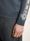Dale Of Norway GEILO Merino-Pullover Herren – Steel - Offwhite – Ärmeldetail
