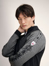 Dale Of Norway GEILO Merino-Pullover Herren – Dark Charcoal - Smoke – Ärmeldetail