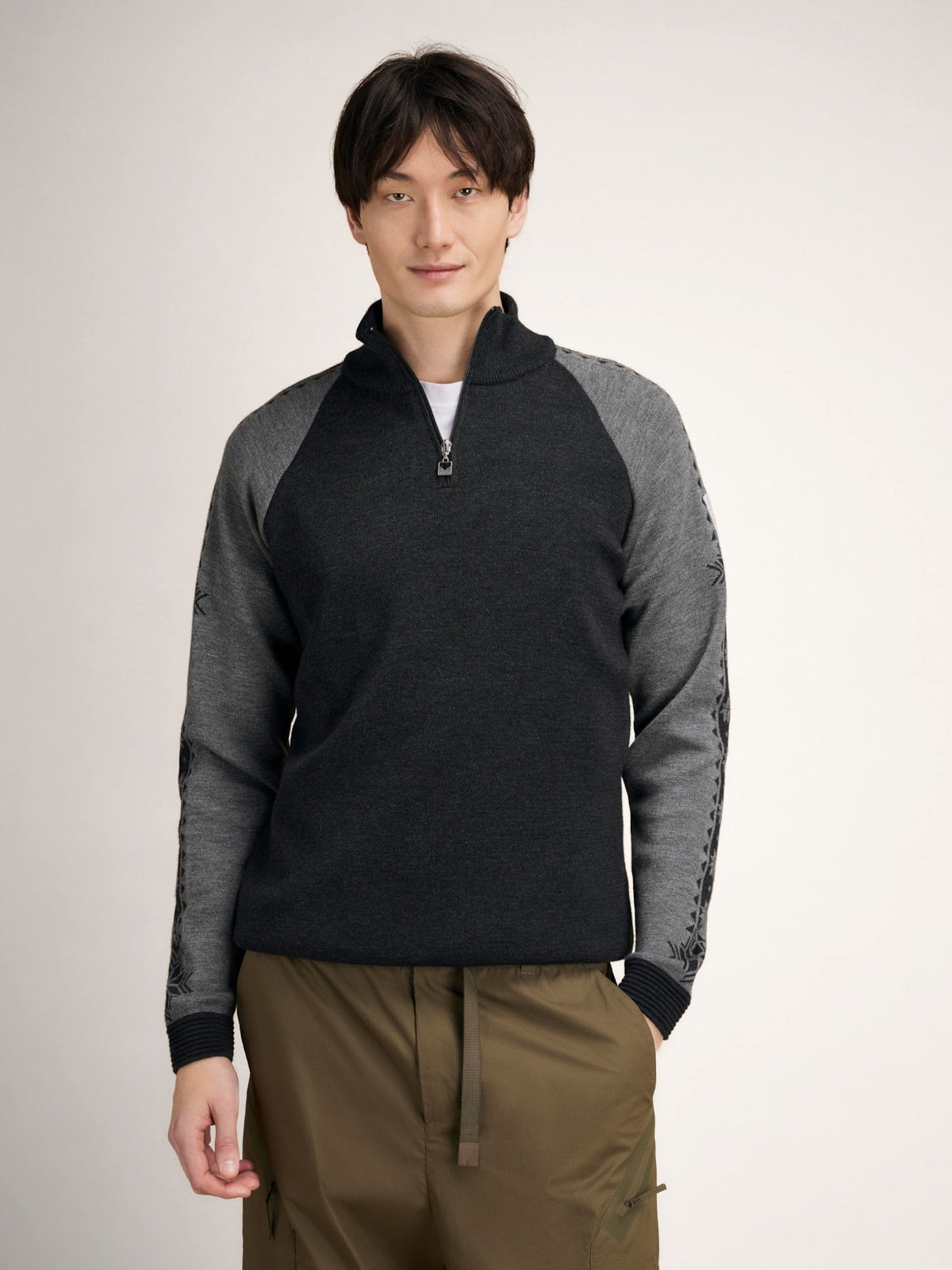 Dale Of Norway GEILO Merino-Pullover Herren – Dark Charcoal - Smoke – Studio
