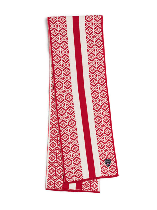 Dale Of Norway KVITEGGA Merino-Schal – Raspberry - Offwhite – Packshot
