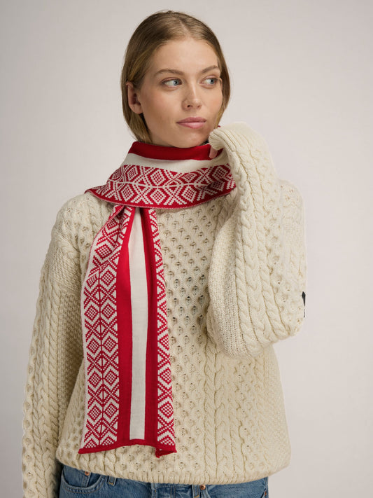 Dale Of Norway KVITEGGA Merino-Schal – Raspberry - Offwhite – Studio