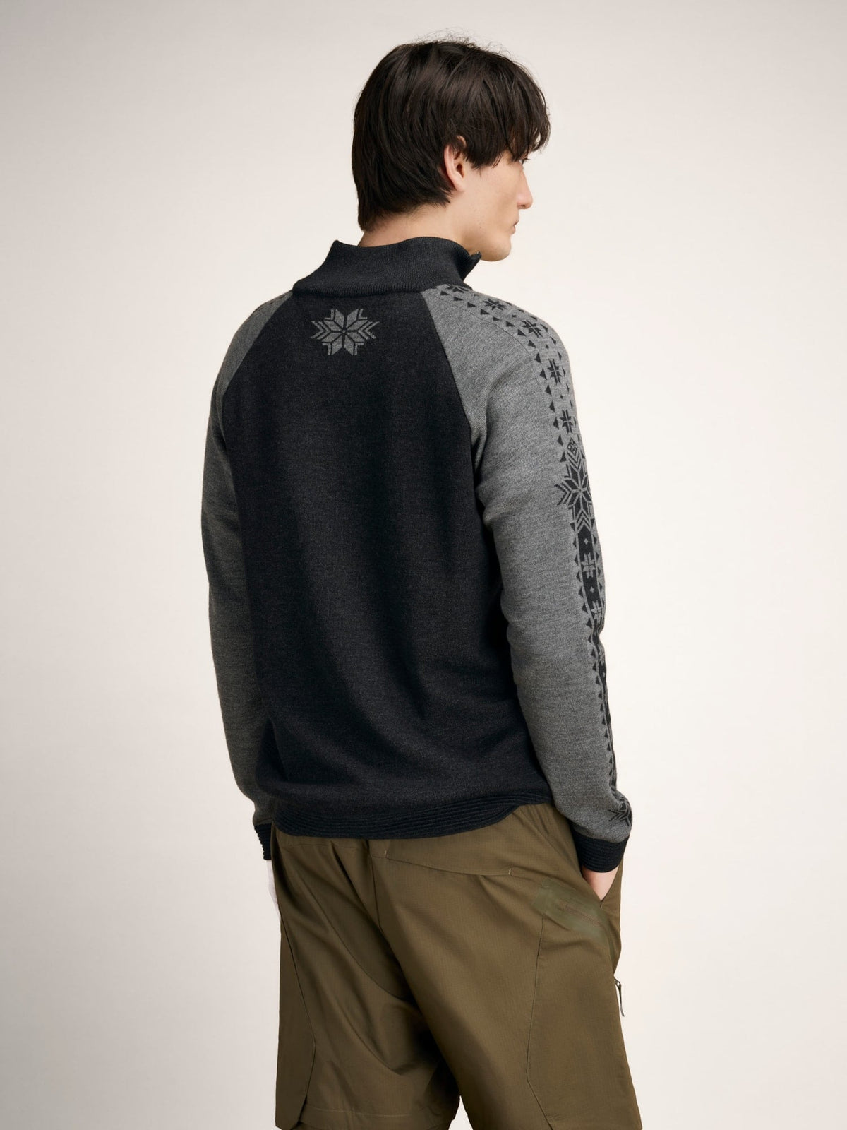 Dale Of Norway GEILO Merino-Pullover Herren – Dark Charcoal - Smoke – Rückansicht