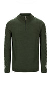Dale Of Norway GEILO Merino-Pullover Herren – Dark Green - Offwhite – Packshot