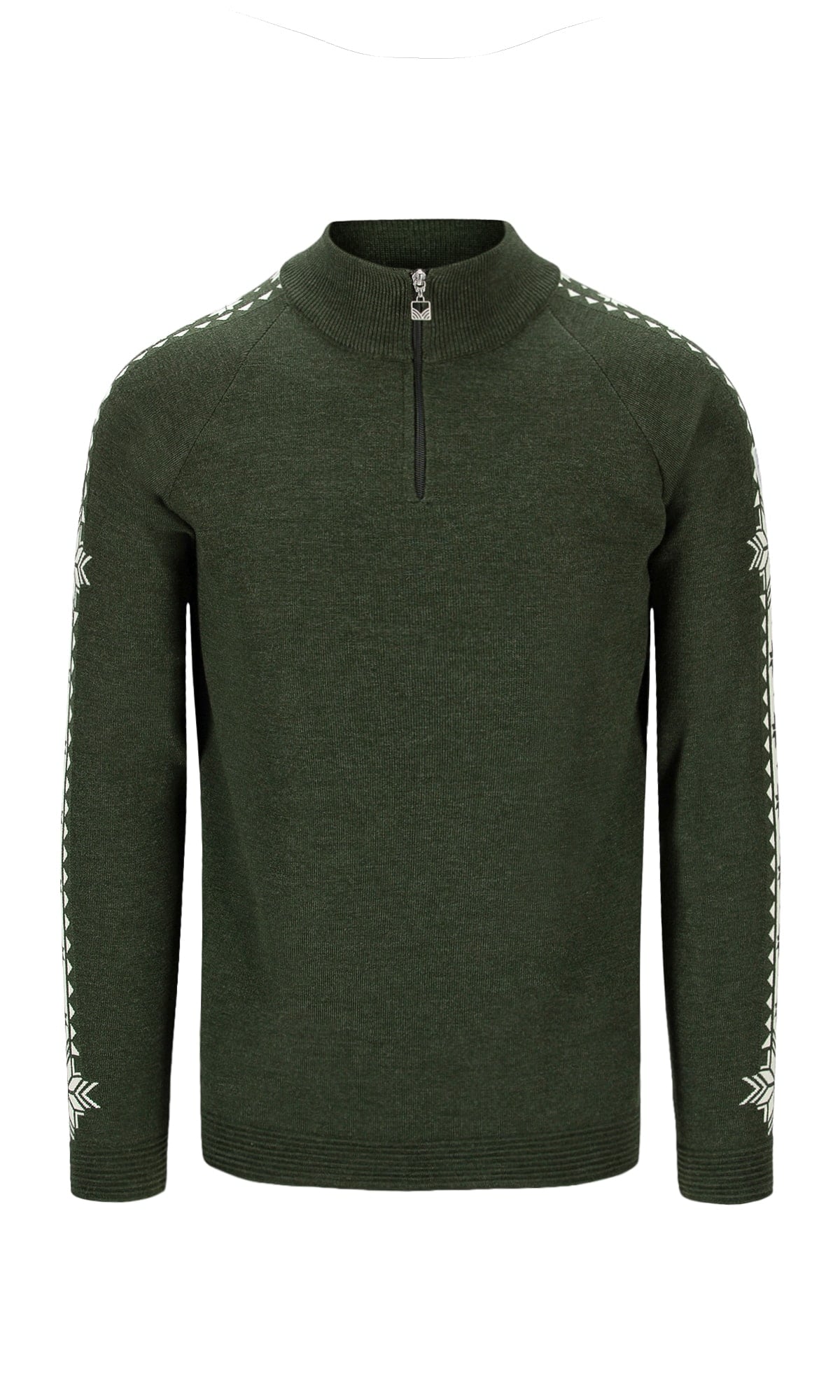 Dale Of Norway GEILO Merino-Pullover Herren – Dark Green - Offwhite – Packshot