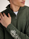 Dale Of Norway GEILO Merino-Pullover Herren – Dark Green - Offwhite – Detail