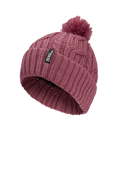 Jack Wolfskin POMPOM BEANIE raisin One Size - PeakStyle