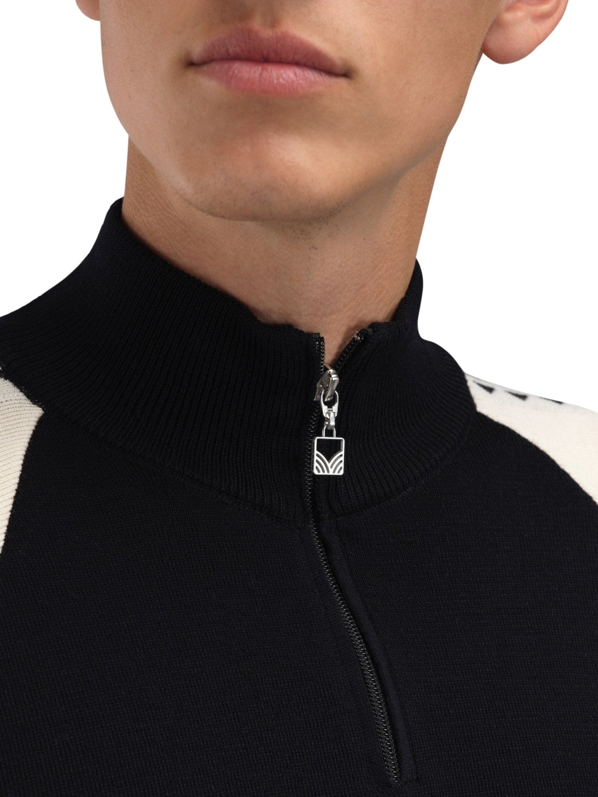 Dale Of Norway GEILO Merino-Pullover Herren – Black - Offwhite – Detail