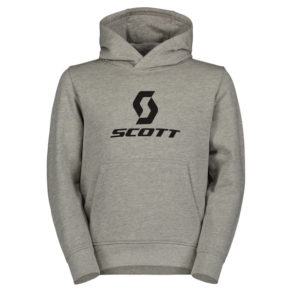 SCOTT Icon Hoodie Kinder – Grey Melange – Vorderansicht