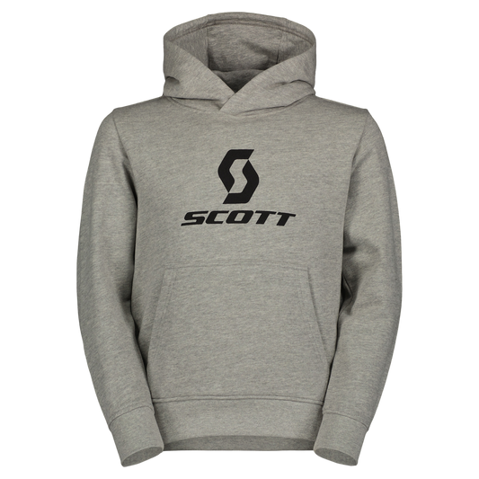 SCOTT Icon Hoodie Kinder – Grey Melange – Vorderansicht