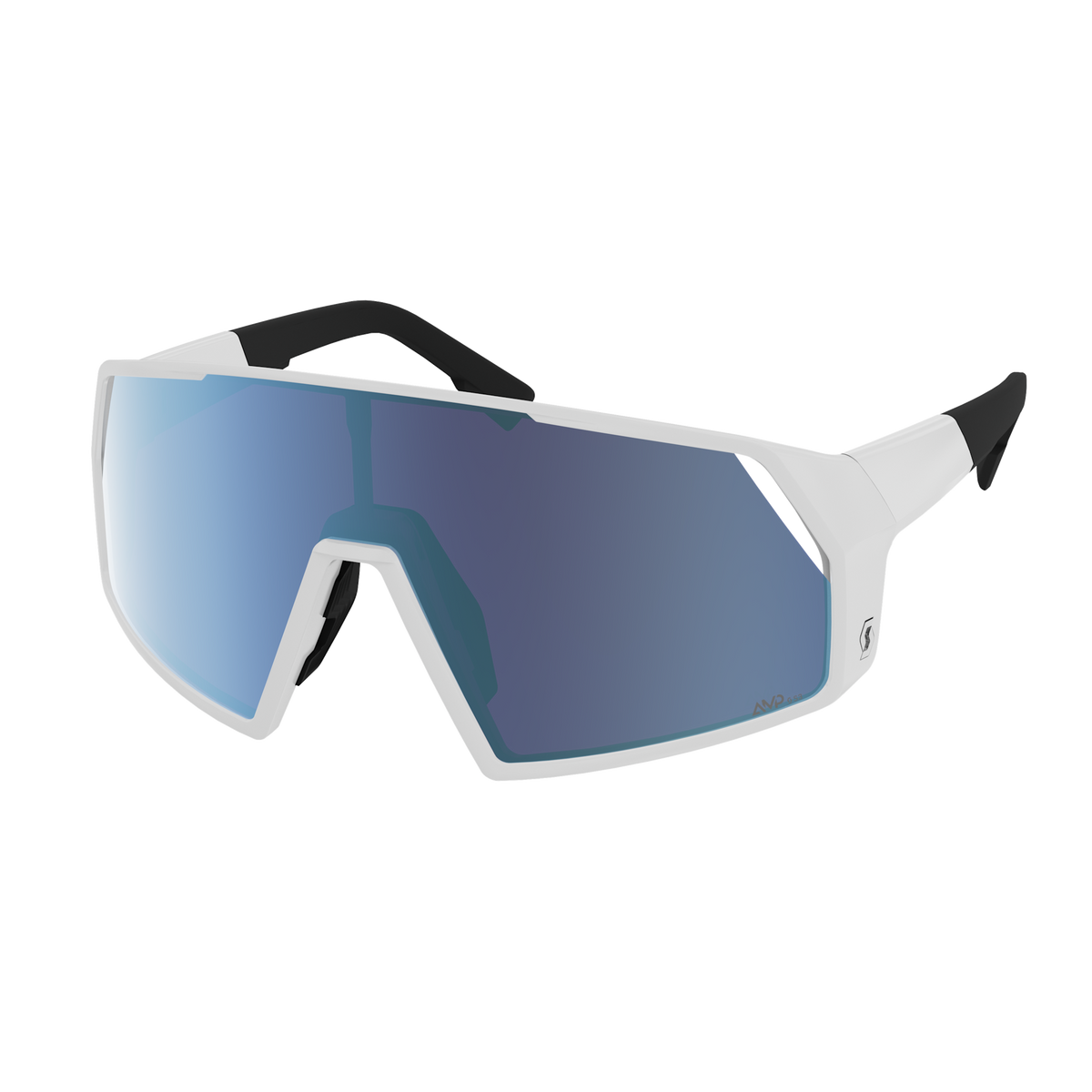 SCOTT Pro Shield Sonnenbrille White Matt - AMP Beryl Blue Chrome S3 Ansicht 1