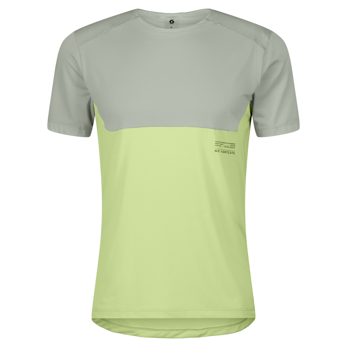 SCOTT Endurance Tech Kurzarmshirt Herren – Spray Grey / Acid Yellow – Vorderansicht