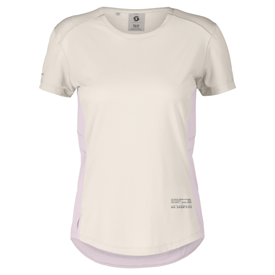 SCOTT Endurance Tech Kurzarmshirt Damen – Cotton White / Bliss Pink – Vorderansicht
