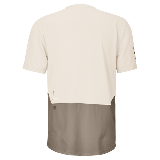 SCOTT Tee Vertic Zip Short Sleeve Herren – Cotton White - Toast Beige – Rückansicht