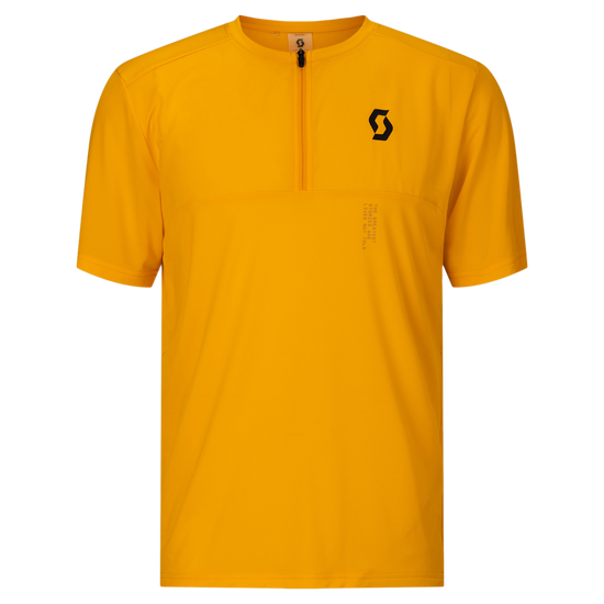 SCOTT Tee Vertic Zip Short Sleeve Herren – Gleam Orange – Vorderansicht