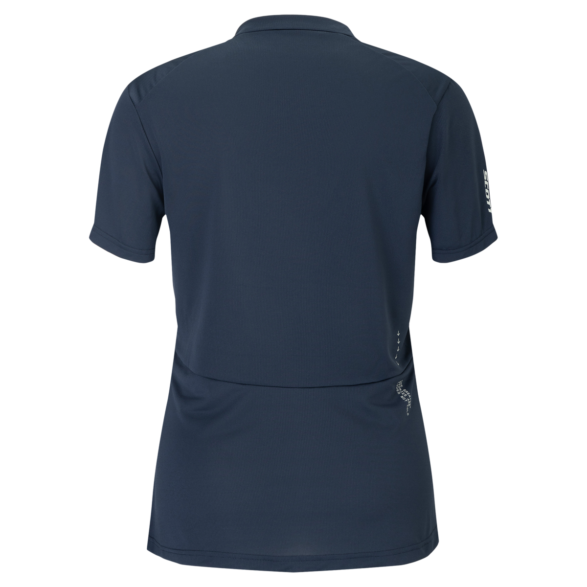 SCOTT Tee Vertic Zip Short Sleeve Damen – Dark Blue – Rückansicht
