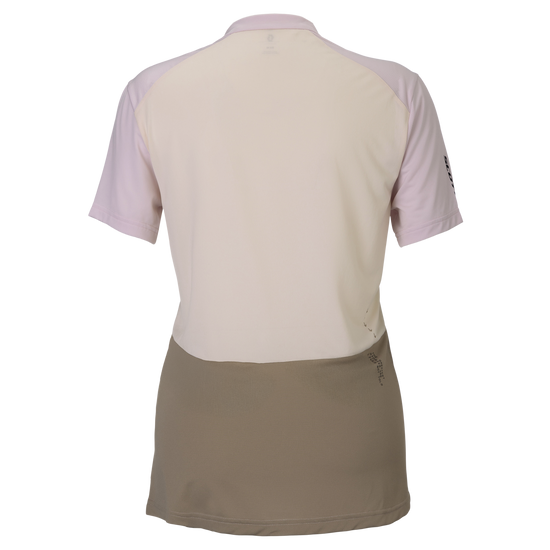 SCOTT Tee Vertic Zip Short Sleeve Damen – Bliss Pink - Cotton White – Rückansicht
