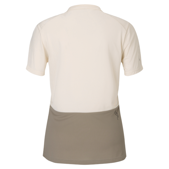 SCOTT Tee Vertic Zip Short Sleeve Damen – Cotton White - Toast Beige – Rückansicht