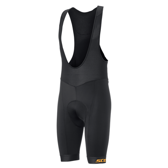 SCOTT Bib Shorts Endurance ++ Herren – Black - Gleam Orange – Vorderansicht