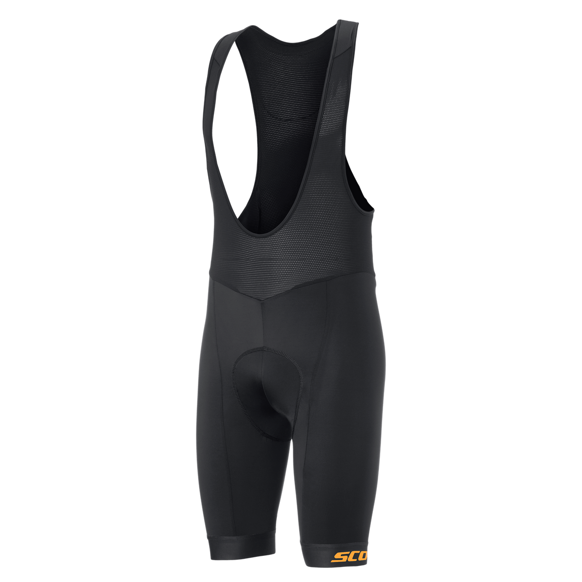 SCOTT Bib Shorts Endurance ++ Herren – Black - Gleam Orange – Vorderansicht