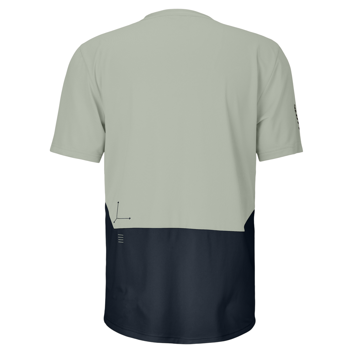 SCOTT Tee Vertic Zip Short Sleeve Herren – Spray Grey - Dark Blue – Rückansicht