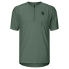 SCOTT Tee Vertic Zip Short Sleeve Herren – Tranquil Green – Vorderansicht