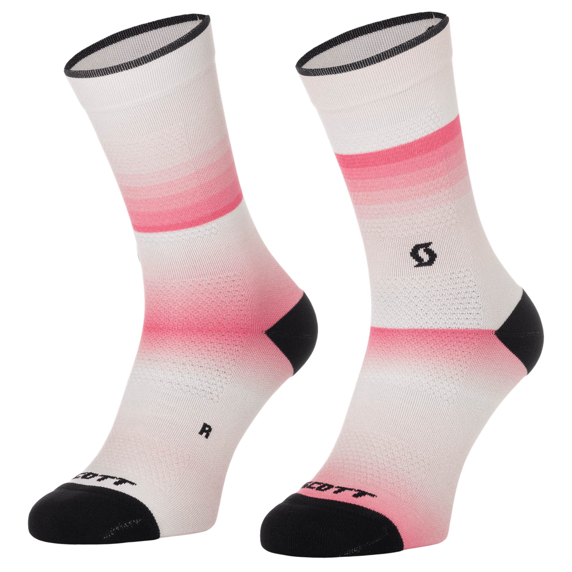 SCOTT Gradient Stripes Crew-Socken – Digital Pink - White – Ansicht 1