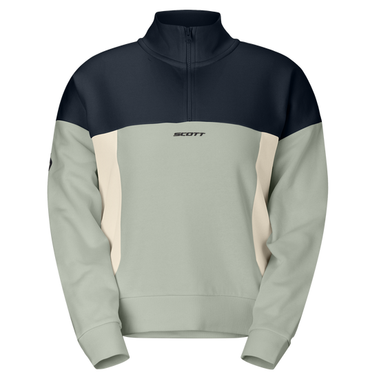 SCOTT Halfzip Damen – Spray Grey / Dark Blue – Vorderansicht