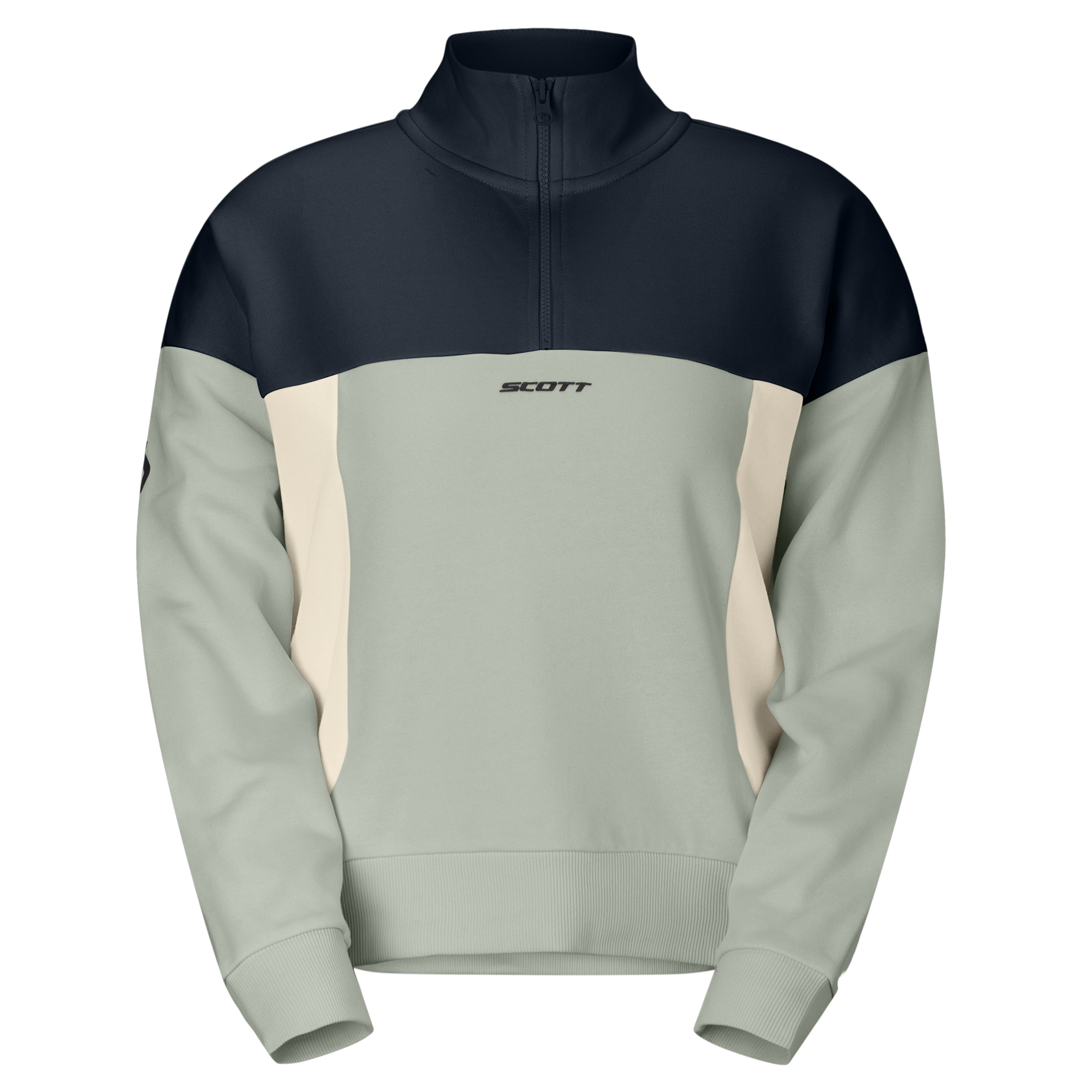 SCOTT Halfzip Damen – Spray Grey / Dark Blue – Vorderansicht