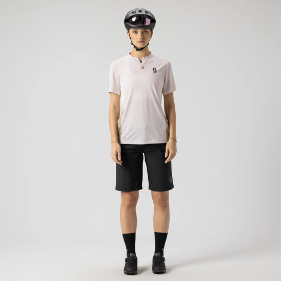 SCOTT Tee Vertic Zip Short Sleeve Damen – Lifestyle 1