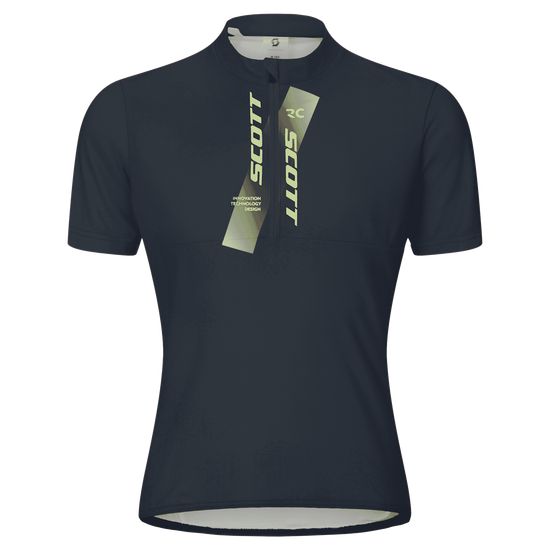 SCOTT Jersey Short Sleeve Kinder – Dark Blue - Acid Yellow – Vorderansicht