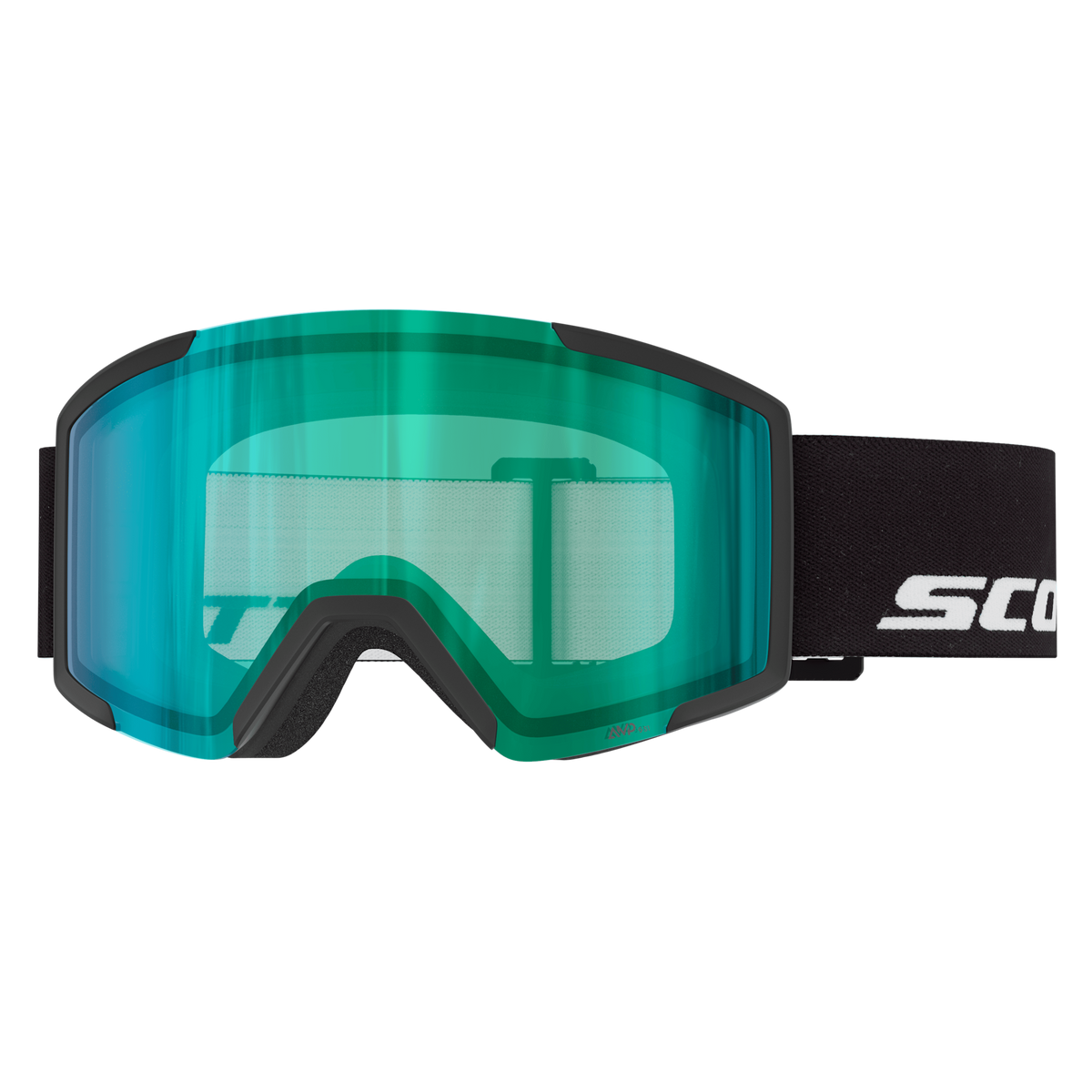 SCOTT Shield Skibrille - Black - AMP Aurora Green Chrome S1 - Bild 1
