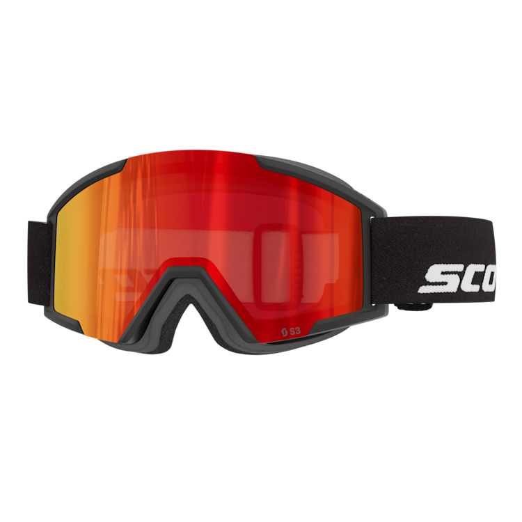 SCOTT Shield Pro Junior Skibrille - Black - Red Chrome S3