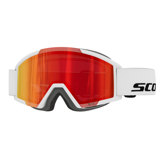 SCOTT Shield Pro Junior Skibrille - White - Red Chrome S3