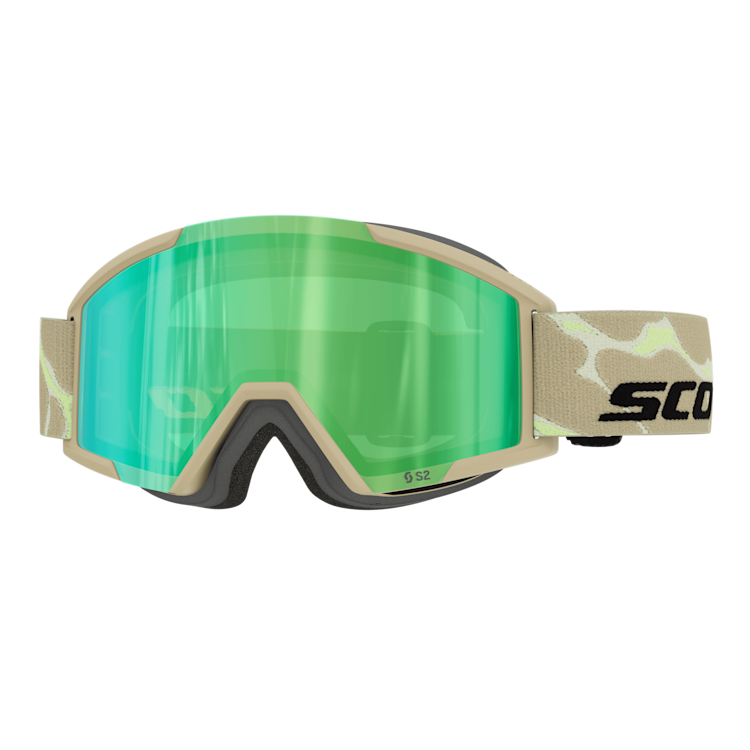 SCOTT Shield Pro Junior Skibrille - Mojave Beige - Green Chrome S2
