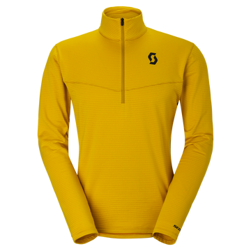 Pull mi-couche SCOTT Defined Light pour homme - Sundial Yellow (face avant) chez PeakStyle