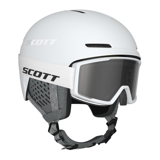 SCOTT Track Helm + Trace Skibrillen-Set in White