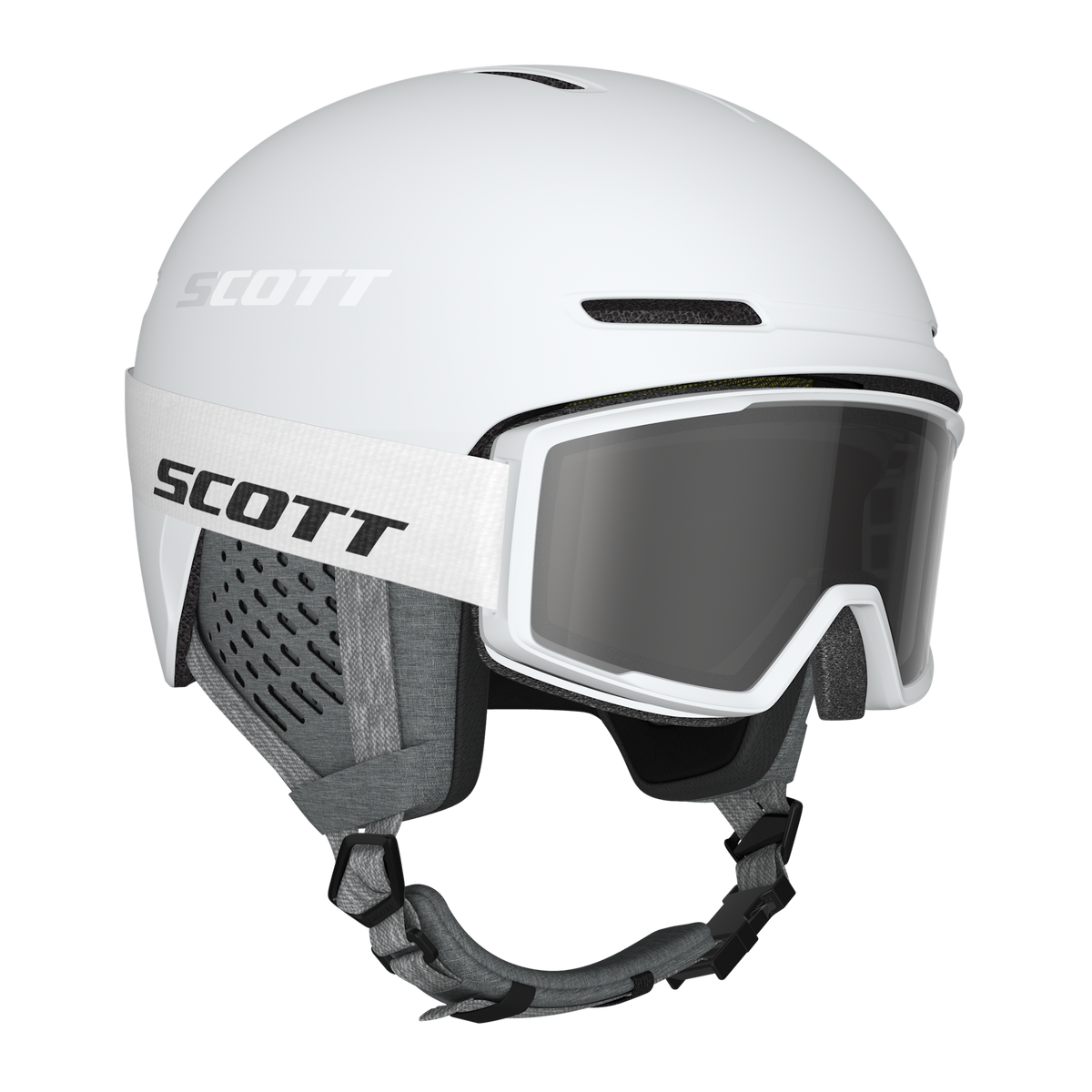 SCOTT Track Helm + Trace Skibrillen-Set in White