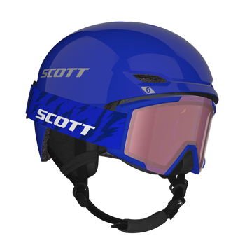 SCOTT Keeper 2 Helm + Shield Junior Skibrillen-Set Blue - Grey