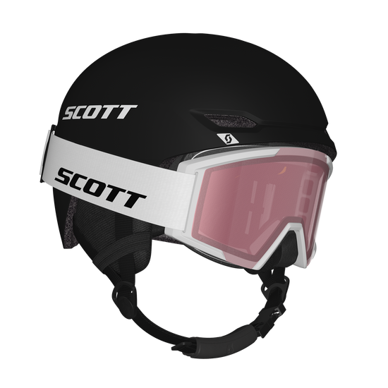 SCOTT Keeper 2 Helm + Shield Junior Skibrillen-Set Stealth Black