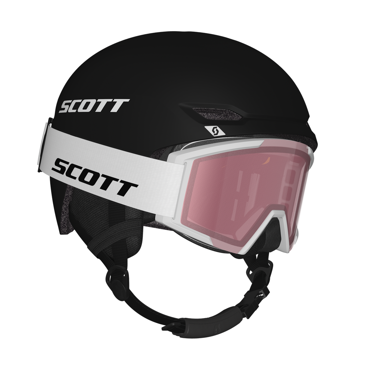 SCOTT Keeper 2 Helm + Shield Junior Skibrillen-Set Stealth Black