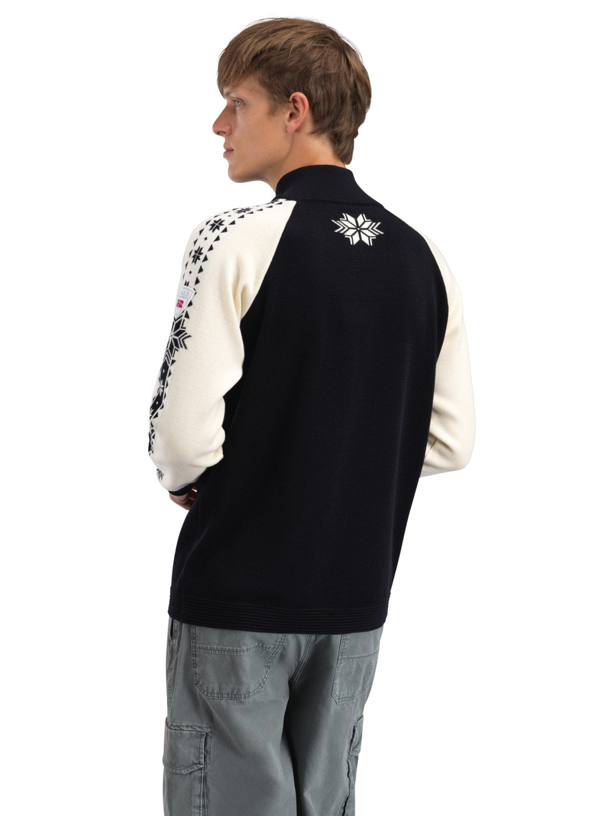Dale Of Norway GEILO Merino-Pullover Herren – Black - Offwhite – Rückansicht