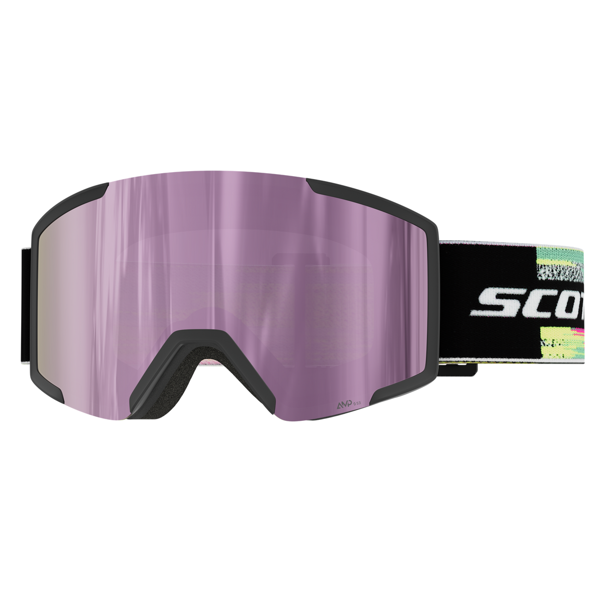 SCOTT Shield Skibrille - Black - Neon Yellow - AMP Lavender Chrome S3 - Bild 1