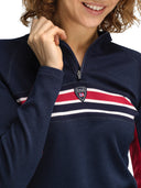 Dale Of Norway W AKSLA FEM BASELAYER HALF ZIP Navy Red OffWhite XL - PeakStyle
