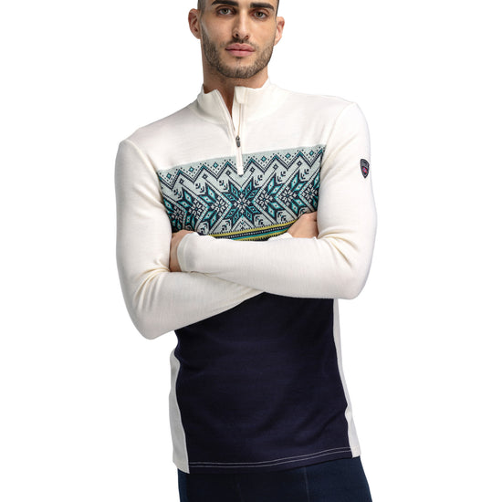 Dale Of Norway M VAIL MASCULINE BASELAYER HALF ZIP Navy Offwhite XXL - PeakStyle